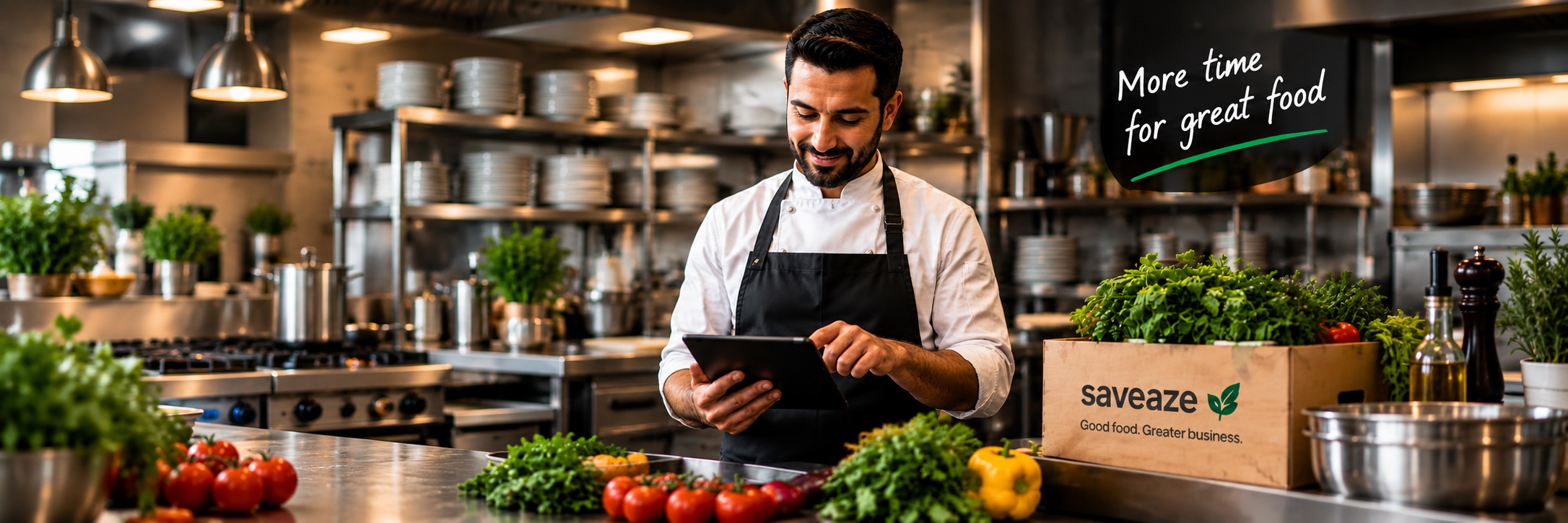 Chef in a professional restaurant kitchen